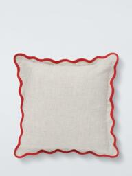 John Lewis Berry Leaf Trail Cushion, Red/Multi - thumbnail 2