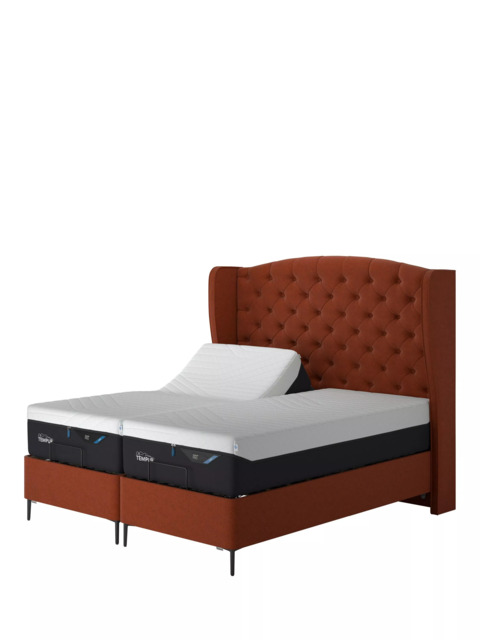 TEMPUR® Suffolk Slim Divan Adjustable Disc Upholstered Bed, Single - image 1