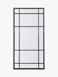John Lewis Metal Frame Rectangular Wall Mirror, Black