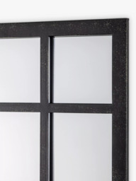 John Lewis Metal Frame Rectangular Wall Mirror, Black - thumbnail 3