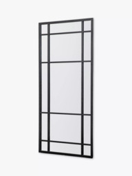 John Lewis Metal Frame Rectangular Wall Mirror, Black - thumbnail 2