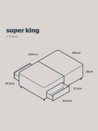 Silentnight Non-Sprung 2 Drawer Upholstered Divan Base, Super King Size - thumbnail 5