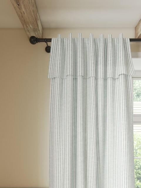 John Lewis Woven Stripe Flop-Over Tab Top Voile Panel - image 1