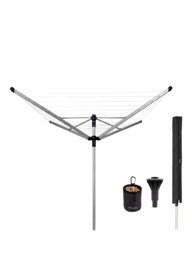 Brabantia Lift-O-Matic Advance Rotary Airer with Concrete Tube and Cover, 50m