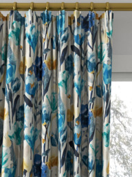 Harlequin Verdaccio Made to Measure Curtains or Roman Blind, Mustard/Marine/Steel - thumbnail 2