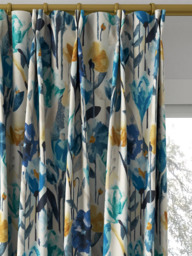 Harlequin Verdaccio Made to Measure Curtains or Roman Blind, Mustard/Marine/Steel - thumbnail 4