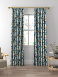 Harlequin Verdaccio Made to Measure Curtains or Roman Blind, Mustard/Marine/Steel - thumbnail 3