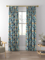 Harlequin Verdaccio Made to Measure Curtains or Roman Blind, Mustard/Marine/Steel - thumbnail 5