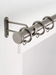 John Lewis Select Classic Curtain Pole with Rings and Stud Finial, Wall Fix, Dia.25mm - thumbnail 4