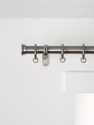John Lewis Select Classic Curtain Pole with Rings and Stud Finial, Wall Fix, Dia.25mm - thumbnail 3