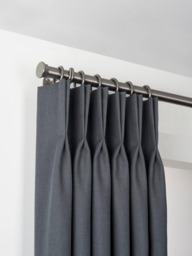 John Lewis Select Classic Curtain Pole with Rings and Stud Finial, Wall Fix, Dia.25mm - thumbnail 1