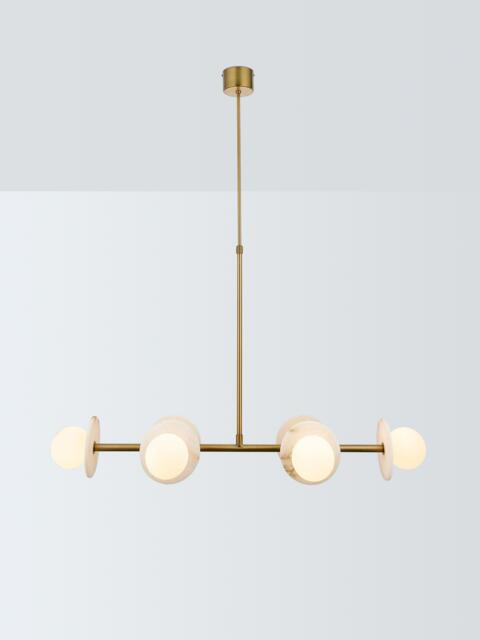 John Lewis Novarro 6 Arm Opal Globe Over Diner Ceiling Light, Antique Brass - image 1