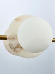John Lewis Novarro 6 Arm Opal Globe Over Diner Ceiling Light, Antique Brass - thumbnail 4