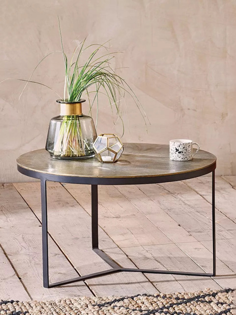 nkuku Maba Metal Coffee Table, Antique Brass - image 1