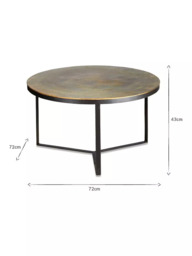 nkuku Maba Metal Coffee Table, Antique Brass - thumbnail 3