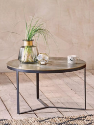 nkuku Maba Metal Coffee Table, Antique Brass - thumbnail 1