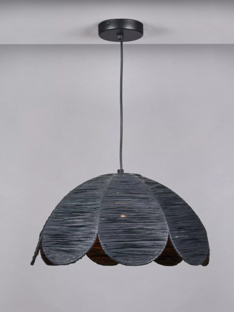 Pacific Petal Black Raffia Pendant Ceiling Light - image 1