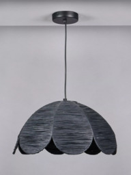 Pacific Petal Black Raffia Pendant Ceiling Light - thumbnail 2