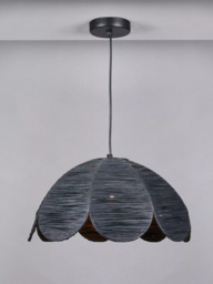 Pacific Petal Black Raffia Pendant Ceiling Light - thumbnail 1