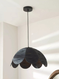 Pacific Petal Black Raffia Pendant Ceiling Light - thumbnail 3