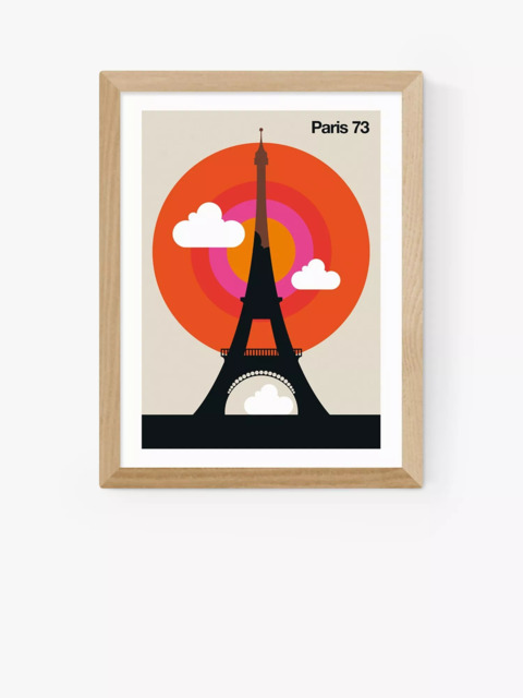EAST END PRINTS Bo Lundberg 'Paris 73' Eiffel Tower France Framed Print