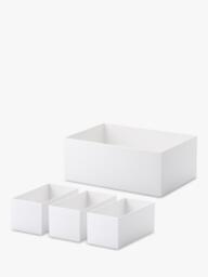 Like-it Nesting Organiser, Set of 4, Deep, White