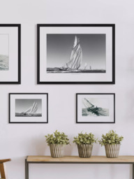 Brookpace Lascelles 'Shenandoah' Yacht Framed Print & Mount, 35 x 45cm, Black/White - thumbnail 2