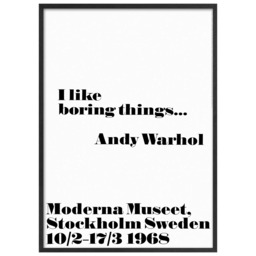 John Lewis Andy Warhol 'I Like Boring Things' Framed Print, 103 x 73cm, Black/White - thumbnail 1