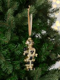 John Lewis The Connoisseur Robot Bauble, Gold - thumbnail 2