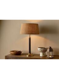 nkuku Digha Wood and Metal Table Lamp Base - thumbnail 3