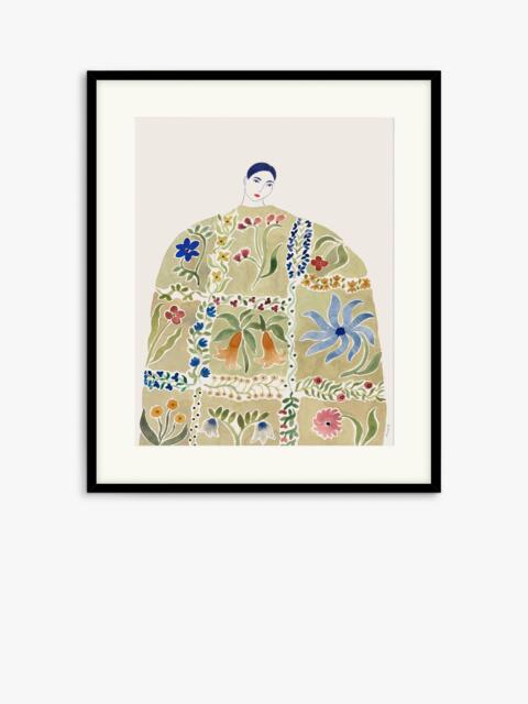 John Lewis La Poire 'Embroidered Coat' Framed Print & Mount, 62 x 52cm, Green - image 1