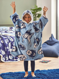Disney Marvel Avengers Kids' Oversized Fleece Hooded Blanket, Blue - thumbnail 1