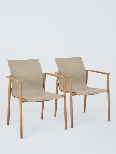 John Lewis Sahara Garden Dining Armchair, Set of 2, Mocha - image 1