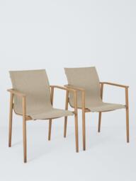 John Lewis Sahara Garden Dining Armchair, Set of 2, Mocha - thumbnail 1