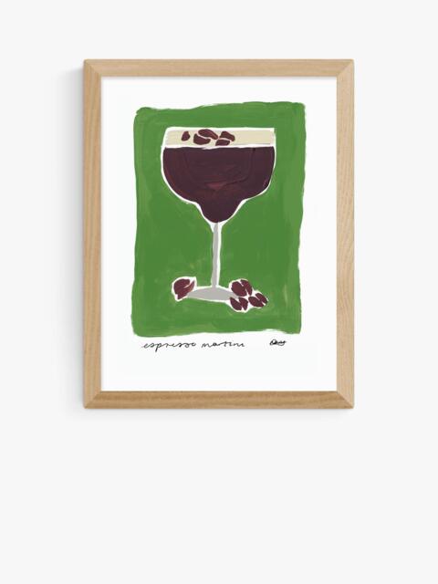EAST END PRINTS Natalie Cass 'Espresso Martini Green' Framed Print, 43.4 x 33.4cm, Oak Frame - image 1