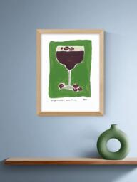 EAST END PRINTS Natalie Cass 'Espresso Martini Green' Framed Print, 43.4 x 33.4cm, Oak Frame - thumbnail 2