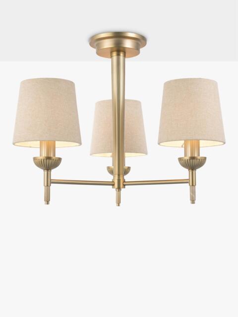 Laura Ashley Sullivan 3 Arm Semi Flush Ceiling Light, Champagne - image 1