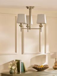Laura Ashley Sullivan 3 Arm Semi Flush Ceiling Light, Champagne - thumbnail 6