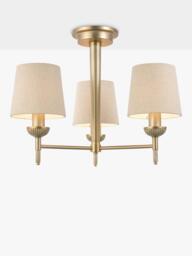 Laura Ashley Sullivan 3 Arm Semi Flush Ceiling Light, Champagne