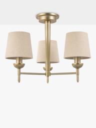 Laura Ashley Sullivan 3 Arm Semi Flush Ceiling Light, Champagne - thumbnail 3