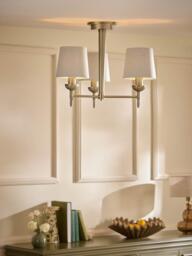 Laura Ashley Sullivan 3 Arm Semi Flush Ceiling Light, Champagne - thumbnail 2