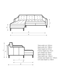 John Lewis Draper II LHF Chaise Leather Sofa, Dark Leg - thumbnail 2