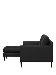 John Lewis Draper II LHF Chaise Leather Sofa, Dark Leg - thumbnail 3