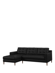 John Lewis Draper II LHF Chaise Leather Sofa, Dark Leg - thumbnail 1