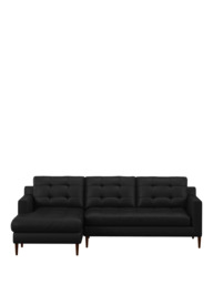 John Lewis Draper II LHF Chaise Leather Sofa, Dark Leg - thumbnail 5