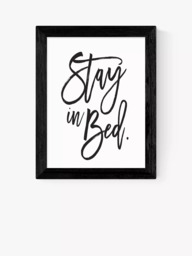 EAST END PRINTS Honeymoon Hotel 'Stay In Bed' Framed Print