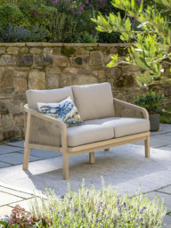 KETTLER Cora Rope 2 Seat Garden Lounging Sofa, FSC-Certified (Acacia Wood), Natural - thumbnail 2