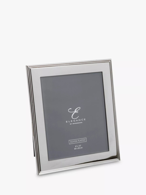 Elegance by Impressions Ribbed Photo Frame, Silver Plated - image 1