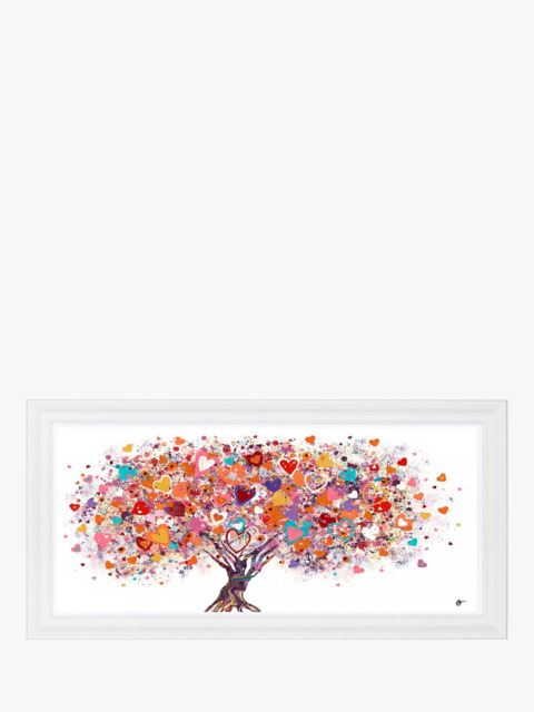 John Lewis Sara Otter 'Tree Of Hearts' Framed Print, 56 x 111cm, Pink/Multi - image 1