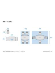 KETTLER Lorenzo 4-6 Seater Dining Set, Grey - thumbnail 6